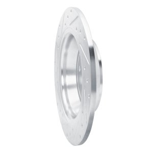 Ford Fusion Brake Rotor (1) - Rear Right - R1 Concepts - Drilled & Slotted - Silver - `13-`20